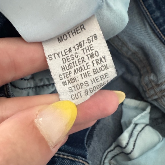 Mother the hustler two step ankle fray jeans the buck stops here size 28 - Picture 10 of 16